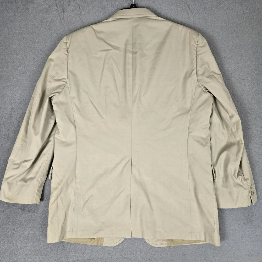 Vtg Brooks Brothers Blazer Mens 43R Summer Cotton Sportcoat Khaki USA Made